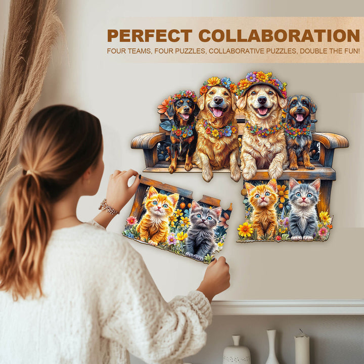 Party Puzzle-Tierische Parkbank