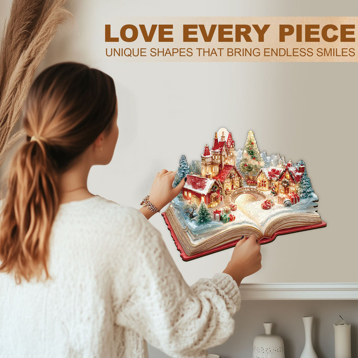 Weihnachts-Pop-up-Buch Holzpuzzle