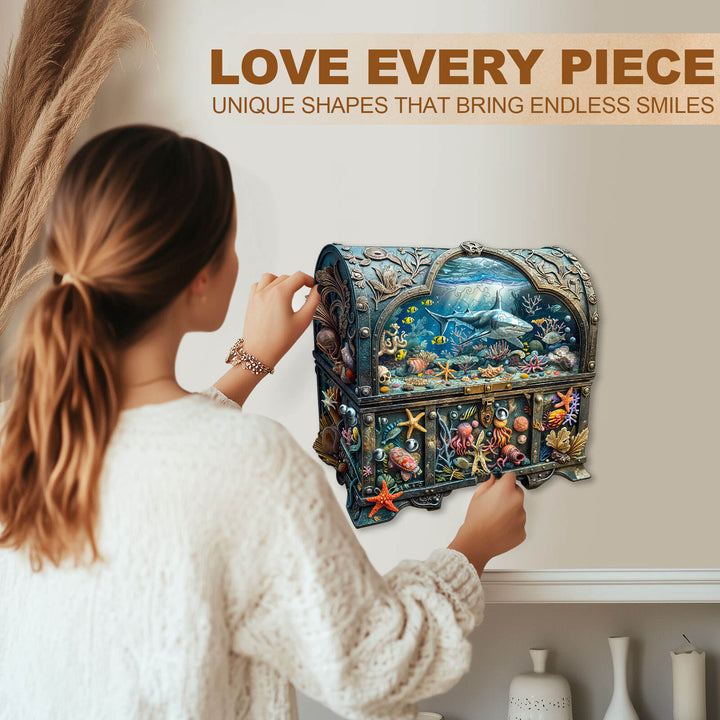 3D-Schatztruhe-Ozean-2 Holzpuzzle