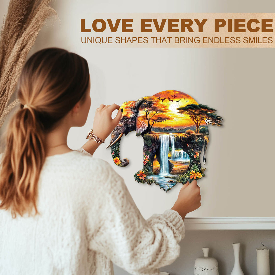 Afrikanischer-Elefant Holzpuzzle