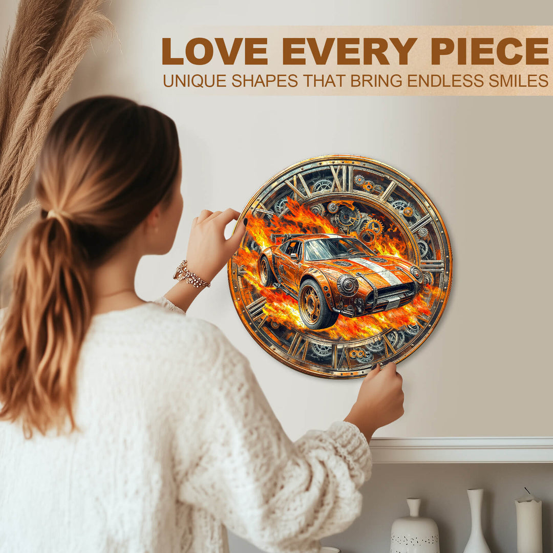 Rasantes Renn-Puzzle aus Holz