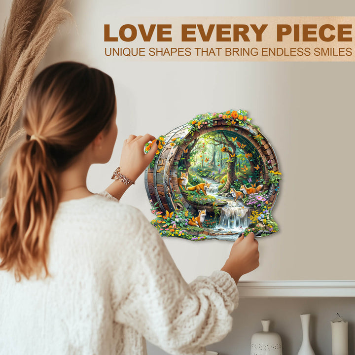 Happy foxes-1 Wooden Jigsaw Puzzle