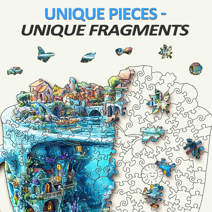 Meereswelt-Becher Holzpuzzle