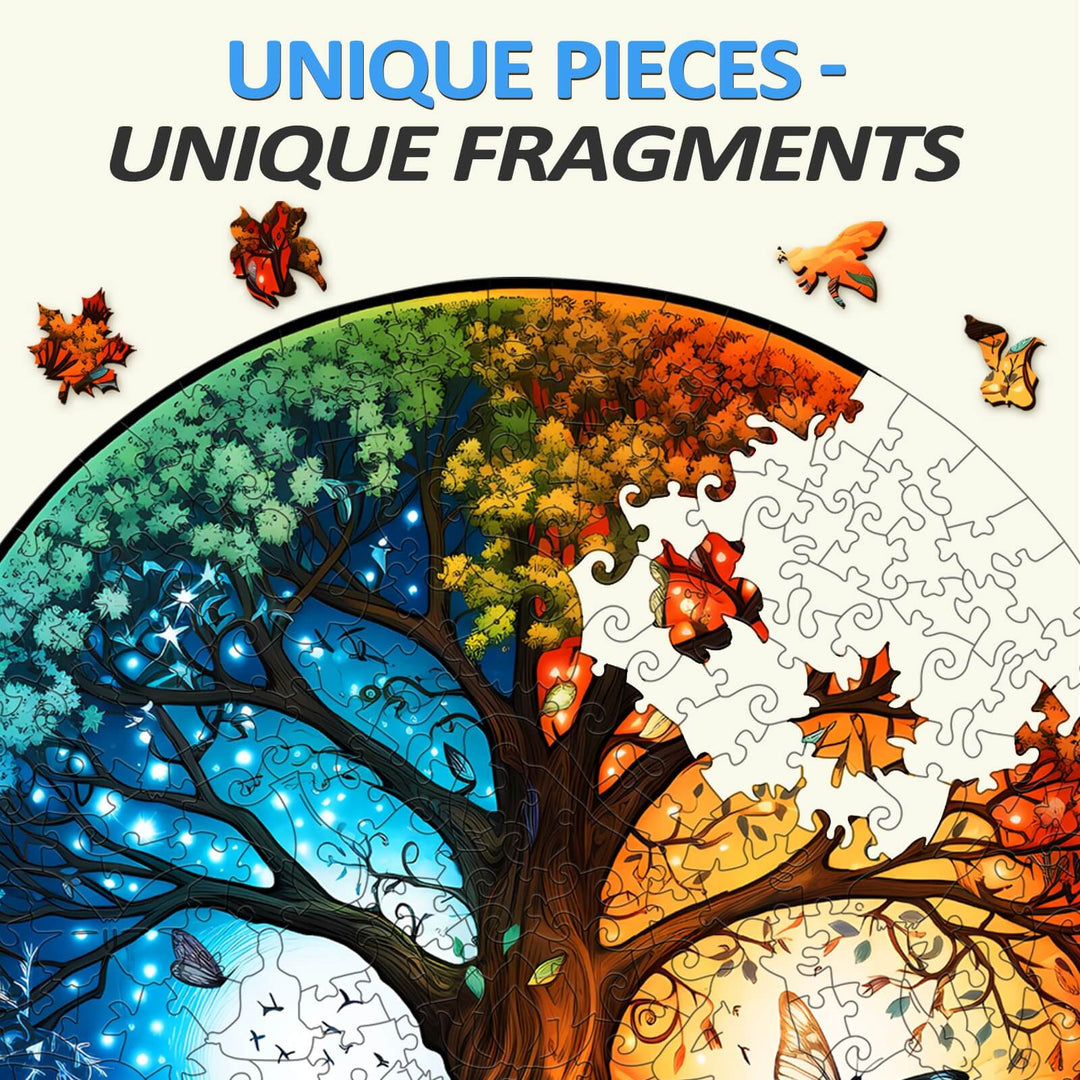 Lebensbaum-Yin-Yang 7 Holzpuzzle