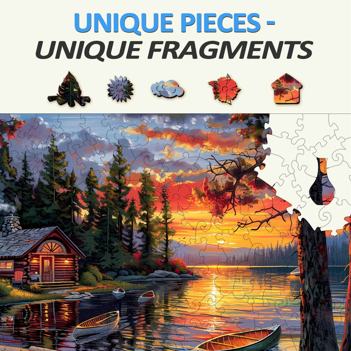 Canoe Lake-1 Wooden Jigsaw Puzzle - By Woodbests