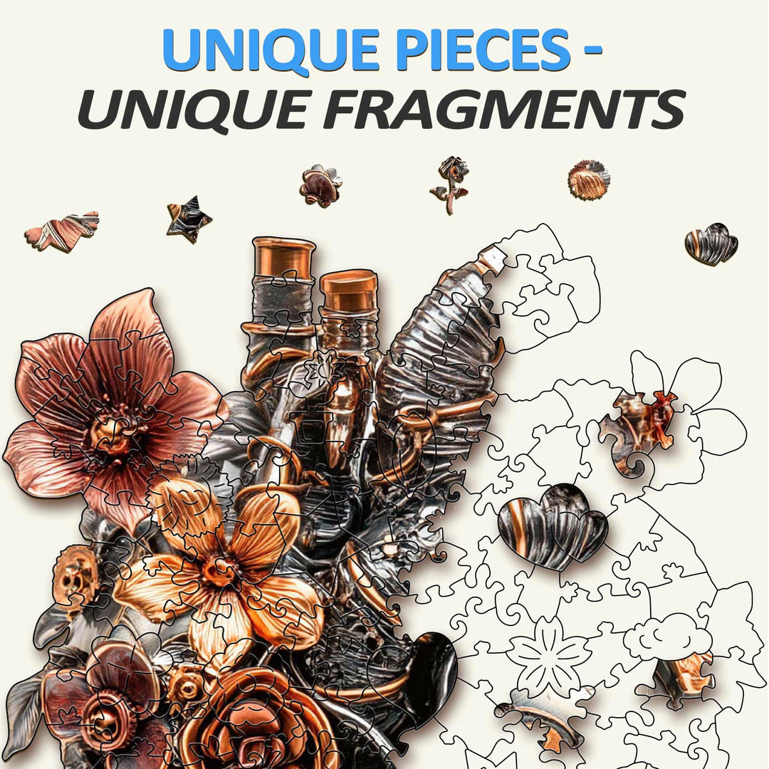 Mechanisches Herz Holzpuzzle