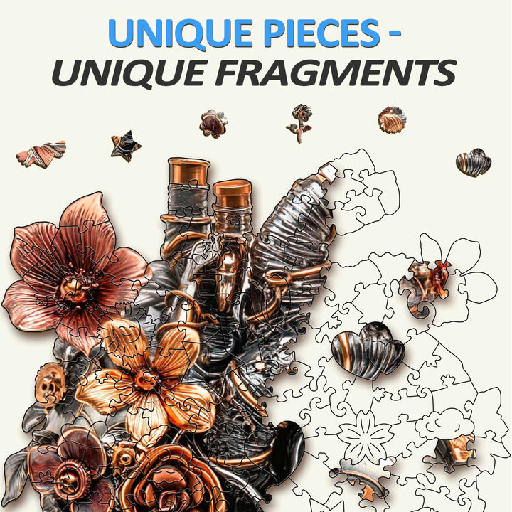 Mechanisches Herz Holzpuzzle