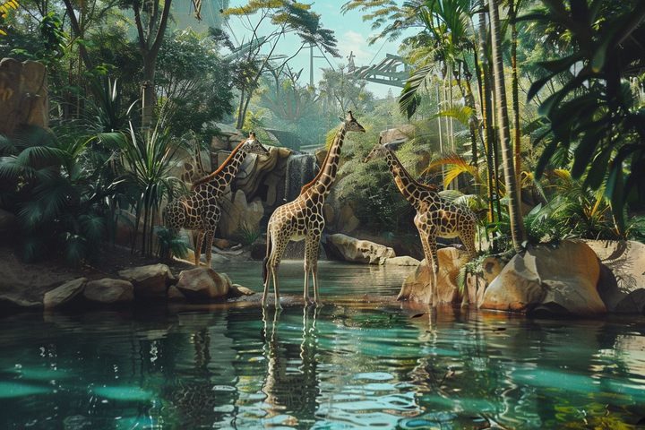Forest Giraffes 500 / 1000 Piece Puzzle - By Woodbests